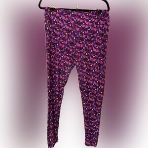LuLaRoe Pink and Purple Geometric Leggings
